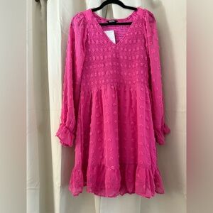 Pink Smocked Women's Dress